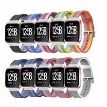 Тканый нейлоновый тканевый Браслет для Fitbit Versa/Versa Lite часы тканый нейлоновый тканевый ремешок для спортивных часов ремешок+ Пряжка из нержавеющей стали
