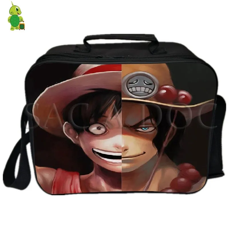 One Piece Luffy Ace Split Lunch Bag Fresh Keeping Cooler Bag Insulation