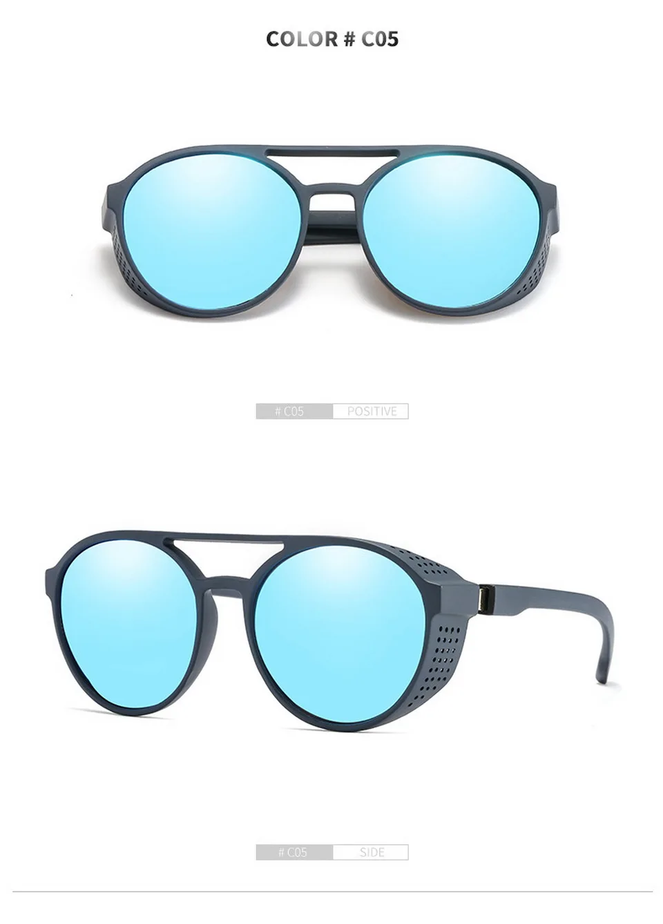 Модные трендовые солнцезащитные очки в стиле панк для мужчин и женщин, круглые солнцезащитные очки в стиле стимпанк, сетчатые классические винтажные очки UV400 PL1124