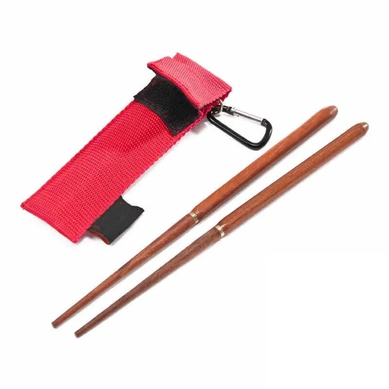 

1PC Red Sandalwood Titanium Detachable Folding Chopsticks Picnic Camping Tableware Outdoor Picnic Equipment EDC Pocket Tool