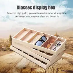 6 отделений витрина для очков Органайзер очки Настольный дисплей держатель коробка солнцезащитные очки футляр для хранения ювелирные
