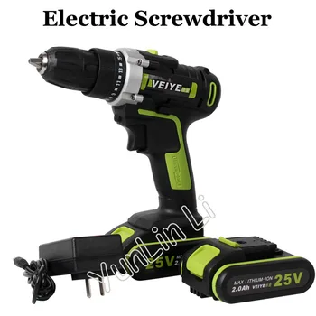 Electric Screwdriver Cordless Drill Wireless Power Driver 25V Lithium Battery Drill Rechargeable Screwdriver V-107 voto battery rechargeable cordless drill electric screwdriver set lithium power tools screw gun driver 12v red 220v 2018