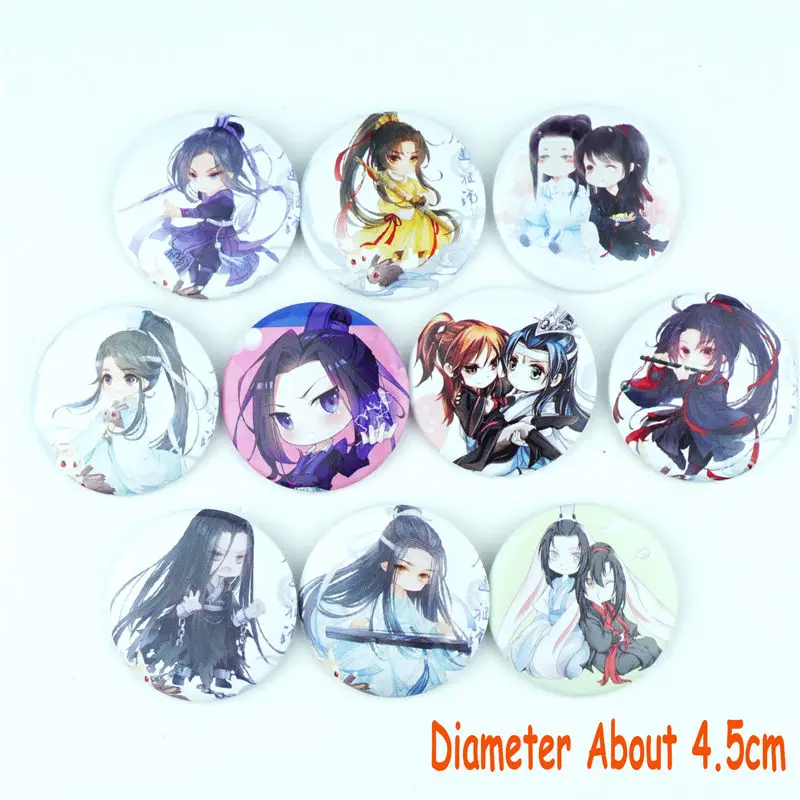 

10Pcs/Set China Anime Founder of Diabolism Figure Pins Brooches Badges Chest Ornament Cosplay Itabag Bag Clothing Accessoies New