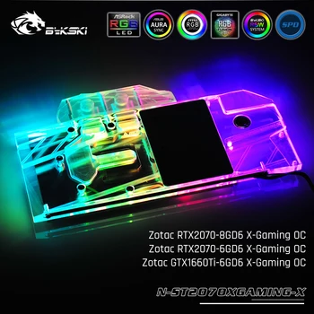 

Bykski N-ST2070XGAMING-X, Full Cover Graphics Card Water Cooling Block, For Zotac RTX2070 8GD6/6GD6 X-Gaming OC, GTX1660Ti 6GD6