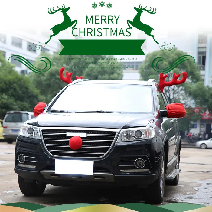 

Merry Christmas Auto Car Decoration Gift Home New Design Creative Antlers Funny Reindeer Hat Ring Christmas Party Supplies Toys