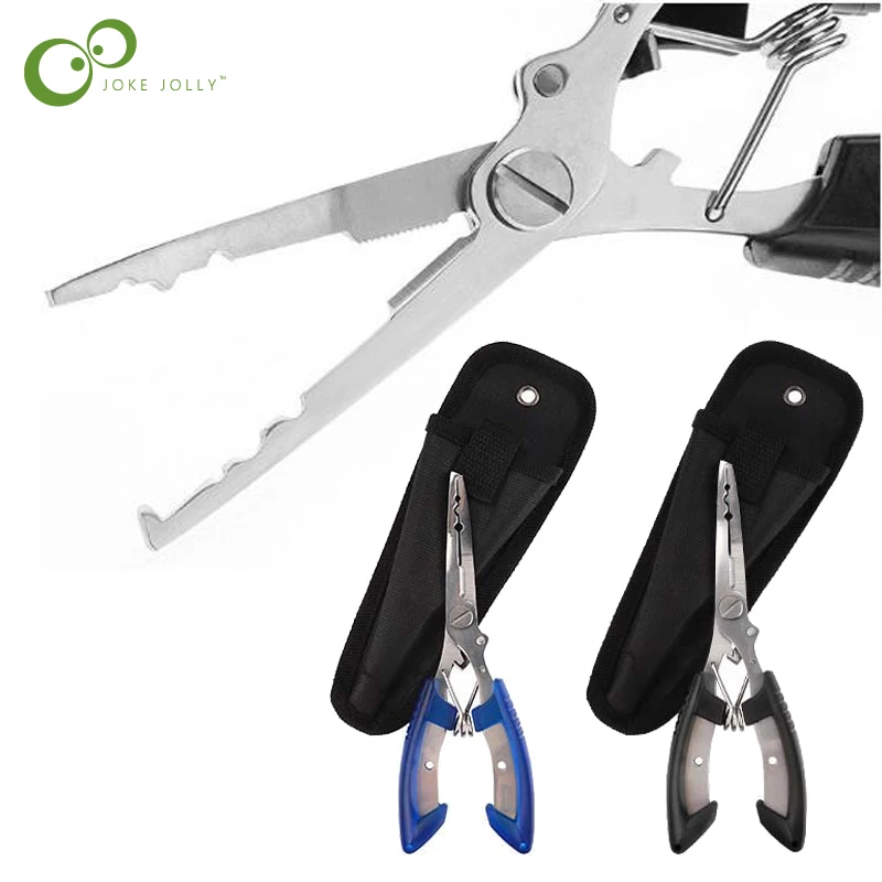 Stainless Steel Fishing Pliers with package Scissors Line Cutter Remove Hook Tackle Tool black/blue GYH | Спорт и развлечения