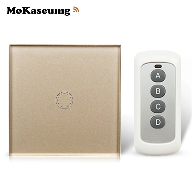 

EU Remote Control Switch 1 Gang 1 Way, RF 433Mhz Smart Switch Home Wall, Wireless Remote Control Touch Switch 1 Gang 1 Way 220V