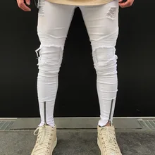 Neverfunction известный бренд дизайнер обтягивающие рваные джинсы для мужчин хип-хоп мужские белые джоггеры из денима до колена рваные потертые джинсы