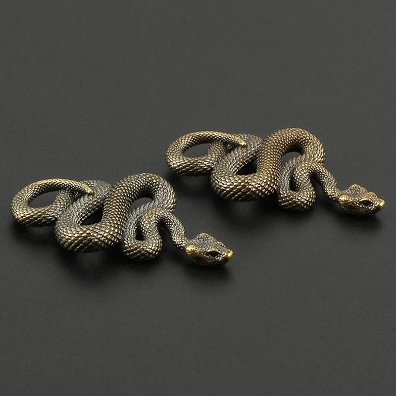 Brass Snake Key Ring Boa Key chain Outdoor Small Accessories DIY White Snake Car Hanging