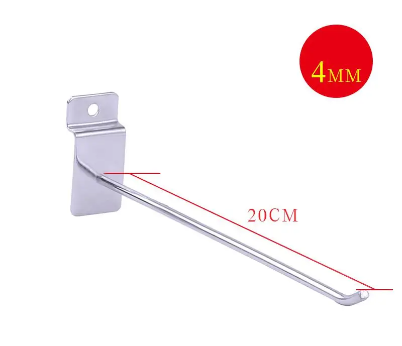 Shelf Mount Bracket Shelf Hook Mount Metal Wall Mounted Organizer Storage Hooks Retailing Merchandise Display Slot Plate Hanger - Цвет: 4MM 20CM