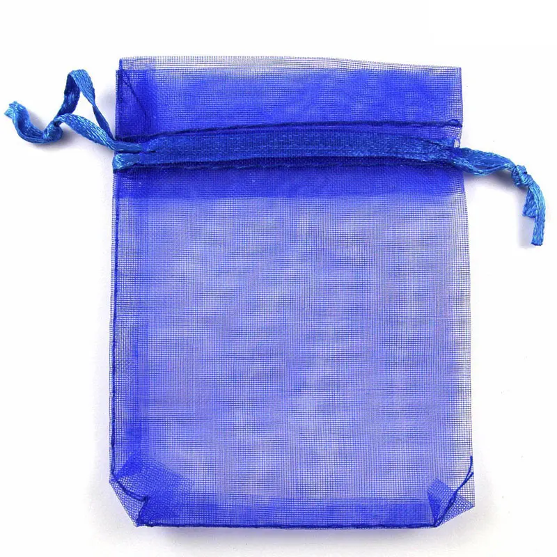 100 шт смешанных мешков из органзы для украшения свадебной вечеринки, упаковочные витрины для ювелирных изделий, конфетная упаковка, мешочки и мешочки из органзы - Цвет: Dark Blue