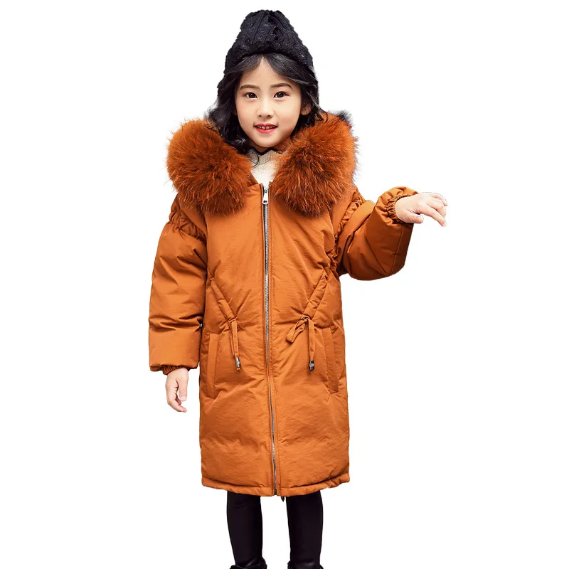 New Winter Warm Thick Cotton-Padded Girls Fur Collar Down Long Jacket Child School Keep Warm Snow Hooded Clothes For Teenage New Winter Warm Thick Cotton-Padded Girls Fur Collar Down Long Jacket Child School Keep Warm Snow Hooded Clothes For Teenage