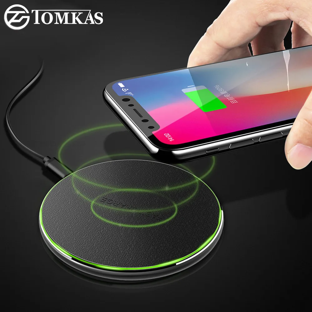 TOMKAS 10W QI Wireless Charger for iPhone X 8 Plus Fast Wireless Charging for Samsung Galaxy S9 S8 Plus Wireless Charger Pad TOMKAS 10W QI Wireless Charger for iPhone X 8 Plus Fast Wireless Charging for Samsung Galaxy S9 S8 Plus Wireless Charger Pad
