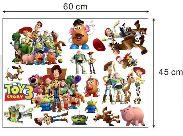 Игрушка история стикер s Woody Buzz Lightyear собака Спиралька клубника медведь лотсо комната водонепроницаемый стикер высокое качество для дома Наклейка