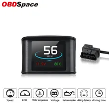 OBDSPACE P10 бортовой компьютер OBD2 цифровой дисплей Спидометр расход топлива Датчик температуры воды OBD HUD Дисплей