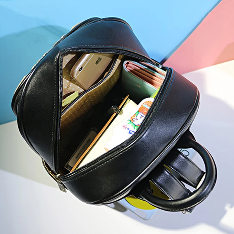 Модный женский рюкзак с заклепками, Лоскутная школьная сумка, панельная брендовая дизайнерская женская сумка