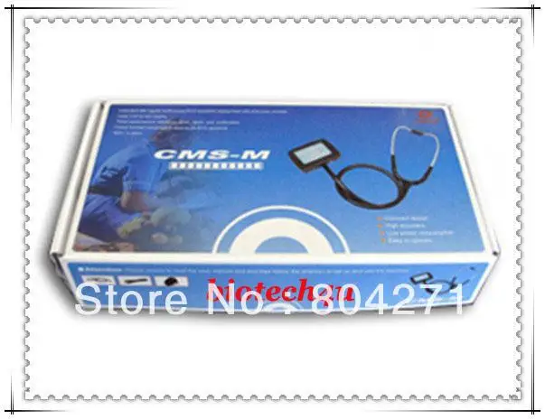 

EMS Free Fast Shipping and Drop Shipping Multi-function Visual Electric Stethoscope+ free SPO2 Probe Stethoscope