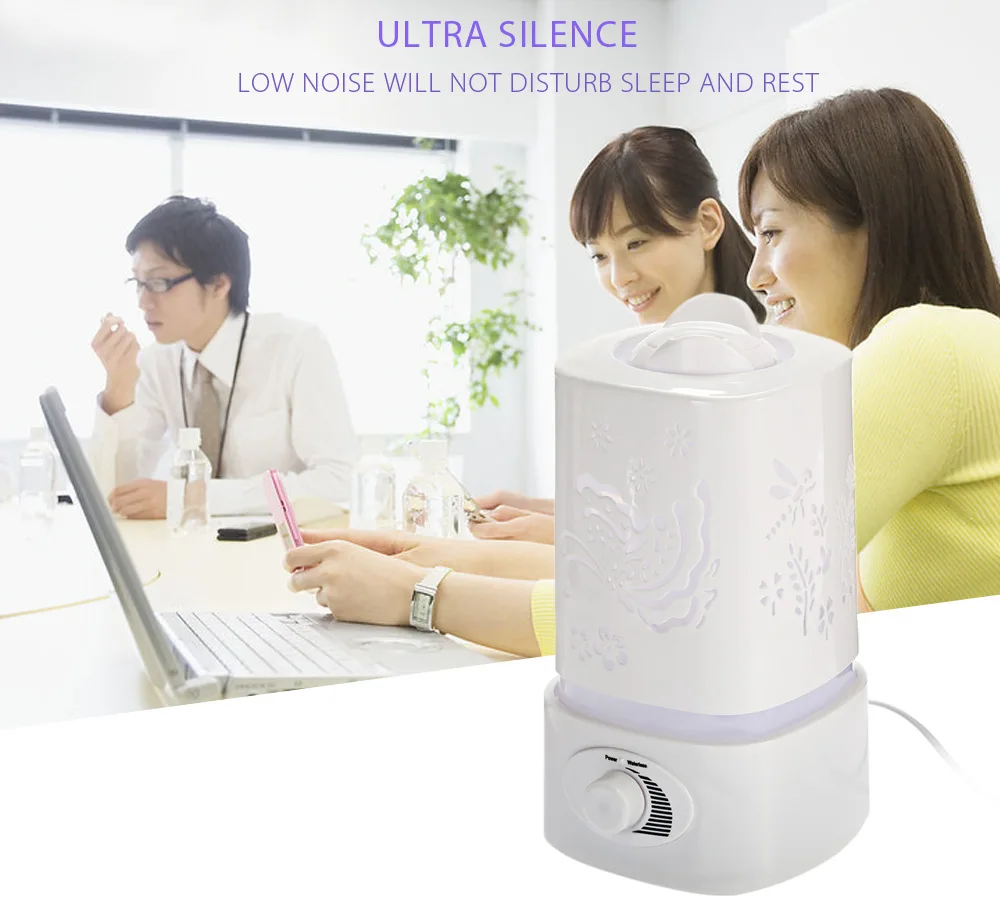 Ultrasonic Humidifier 5 in 1 Multifunctional Aroma Oil Diffuser Portable Air Humidifier Ioniser with LED Light Lamp Air Purifier