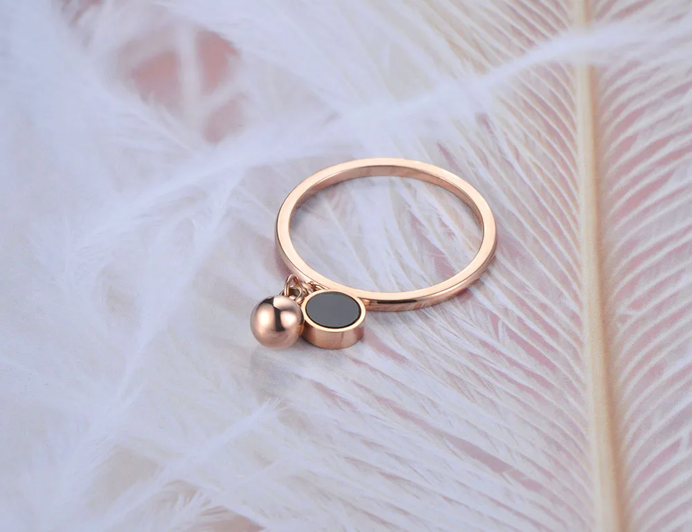 Lokaer OL, дизайнерское белое/черное кольцо в виде ракушки, кольцо из нержавеющей стали, розовое золото, геометрические юбилейные кольца для женщин, девушек, ювелирные изделия R19014