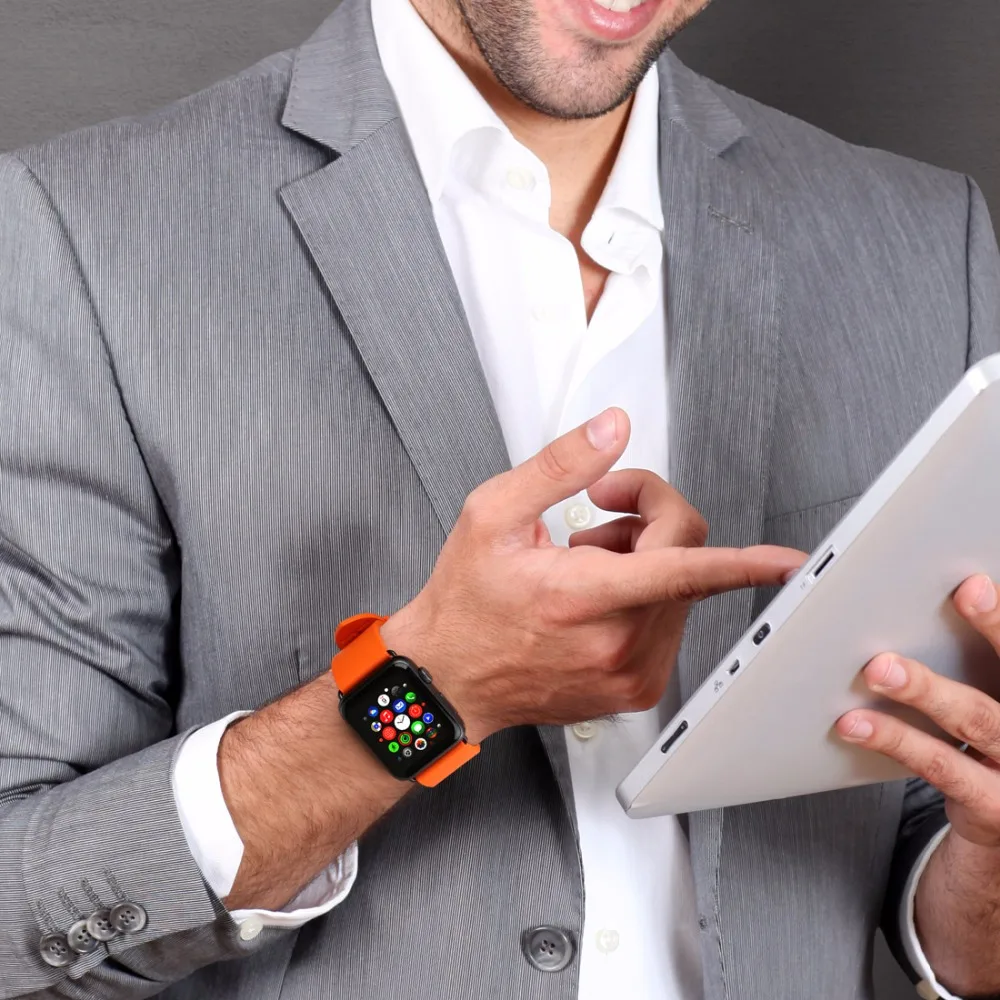 Ремешок резиновый для Apple Watch Band 44 мм 40 модный красный браслет iWatch всех моделей 42 38