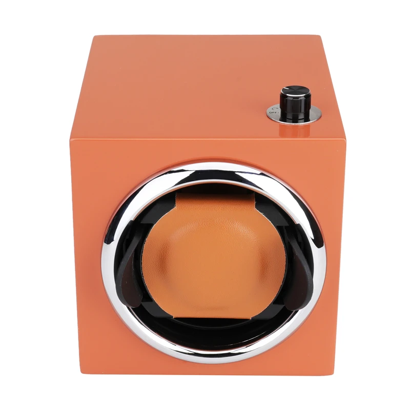 Caixa de Armazenamento de Madeira 1 + 0 Relógio Enrolador Display Case Rotação Automática Novo Estilo Orange lt