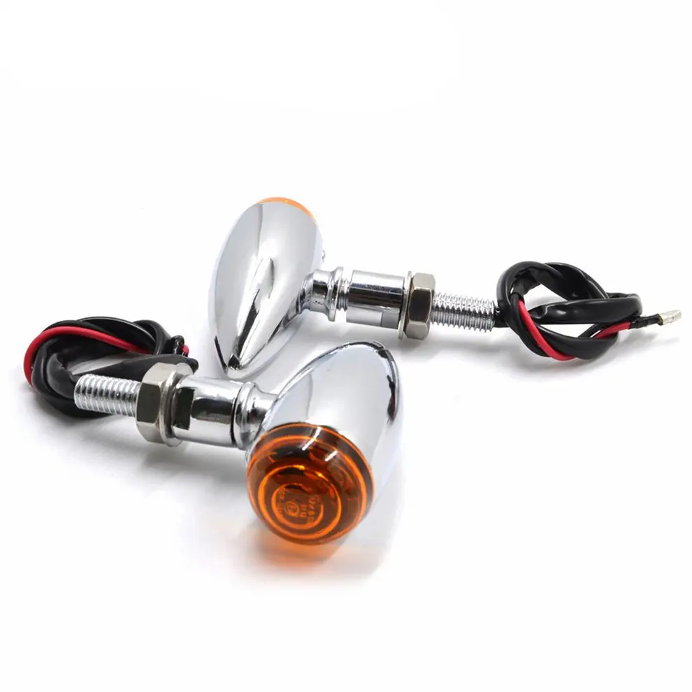 

2pcs Motorcycle Turn Signal Lights Bullet Shape 12V Super Bright LED Bulbs Light for Cafe for Harley Motorbike