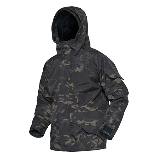MAGCOMSEN Для мужчин зимняя куртка теплые Водонепроницаемый ветрозащитный тактические куртки ветровки боевой камуфляж армия пальто Костюмы слоя-57 - Цвет: Black Camo