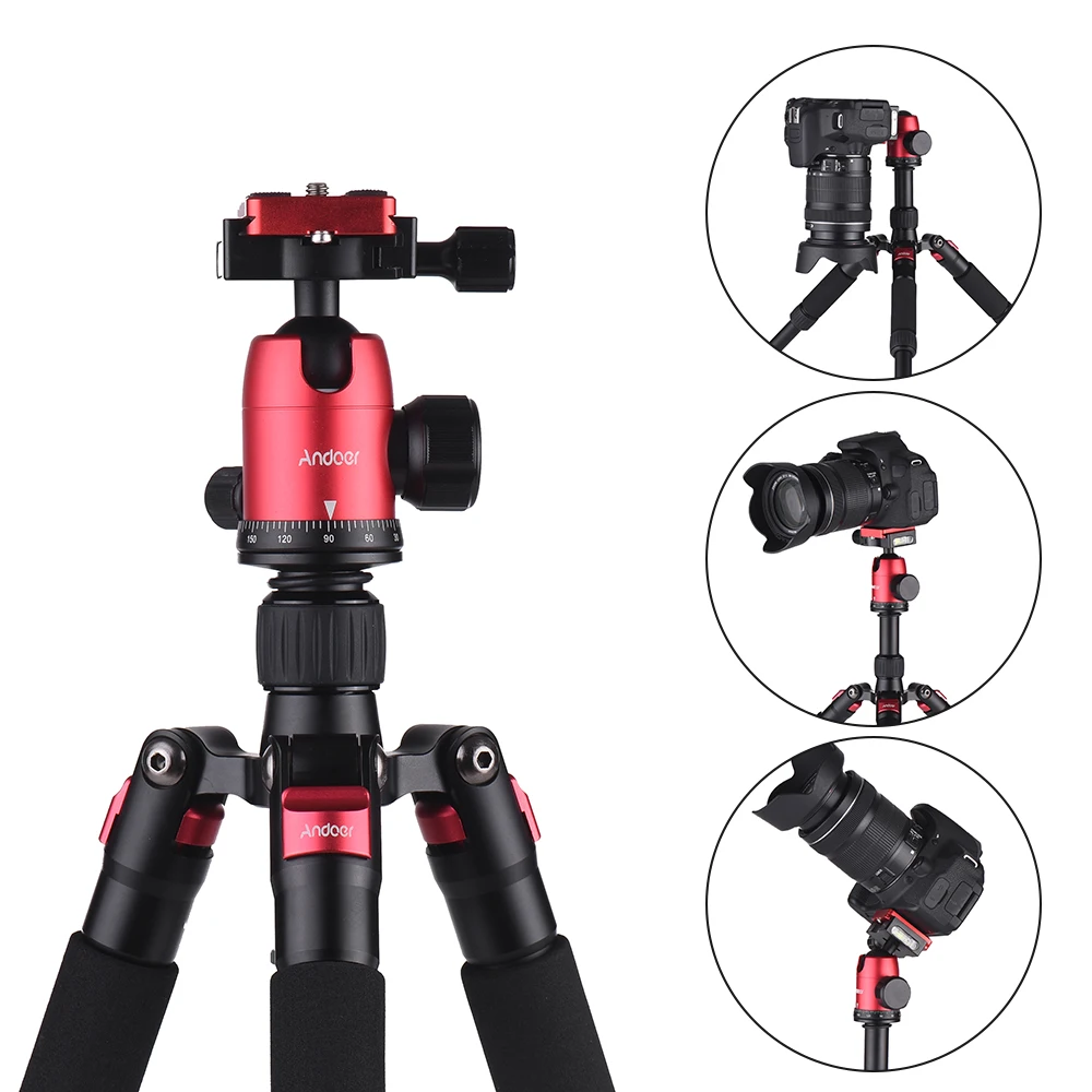 

Andoer DT-02 Mini Portable Desktop Tripod Aluminum Alloy with Ball Head Quick Release Plate for Canon Nikon Sony DSLR Camera