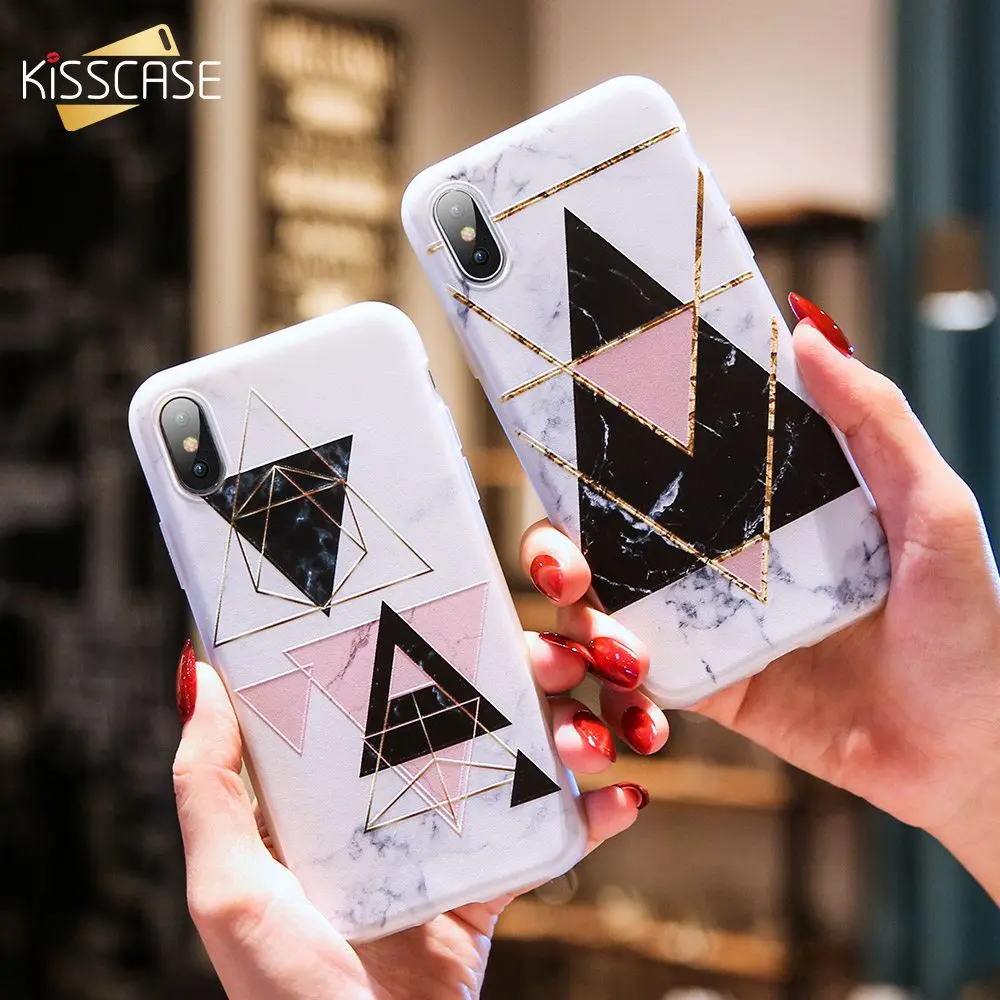 

KISSCASE Geometric Marble Case For Galaxy Note 9 8 Case Simple Soft TPU Cover For Samsung Galaxy A5 J7 A3 2017 Emboss Coque Capa