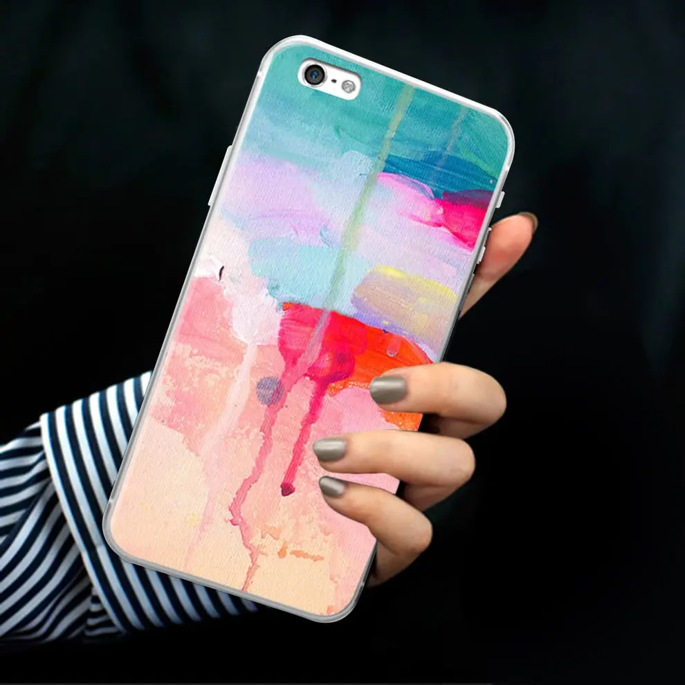 

5 Pcs Color Printing Colored Drawing TPU Phone Cover Colorful Graffiti Phone Case Cover Protective Phone Shell For iPhone 7/8
