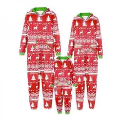 Пижамы для всей семьи; комбинезон с капюшоном; Семейные рождественские пижамы; одежда для сна для мамы, дочки, папы и сына; одежда для сна