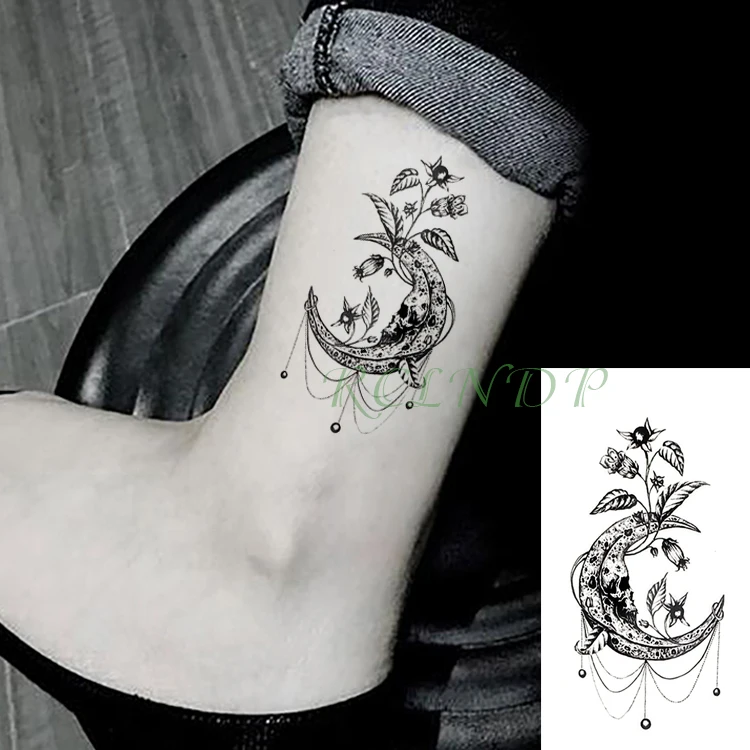 Модные Водонепроницаемый Временные татуировки Стикеры череп ипомея белая временная татуировка флэш-тату наручные ног рукой кармашек для Для женщин Для мужчин