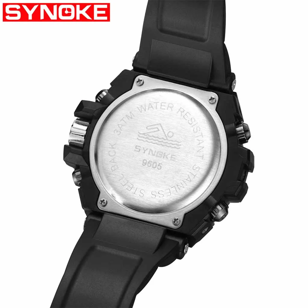 SYNOKE Trend мужские анти-осенние многофункциональные светящиеся электронные часы с большим экраном