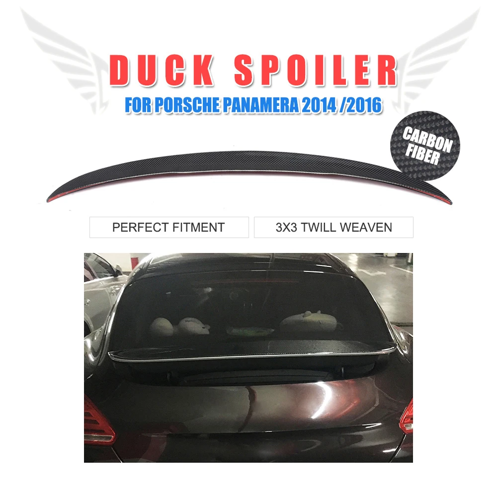 

Carbon fiber Trunk Boot Lip Spoiler Wing for Porsche Panamera 2014 2016 Rear Duck Spoiler Car Styling
