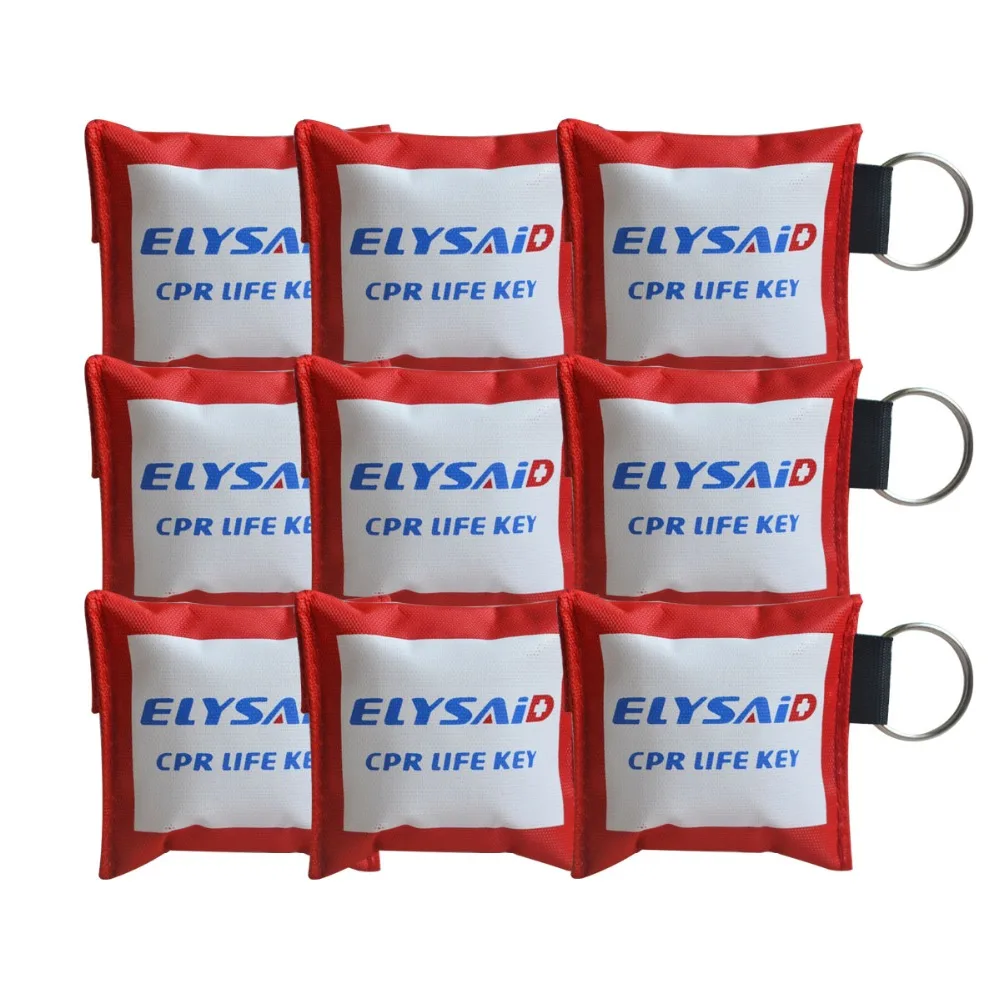 10 шт. Elysaid Cardio-pulmonary resuccitation CPR Life Key аварийный брелок маска для лица один клапан с 10 пар перчаток