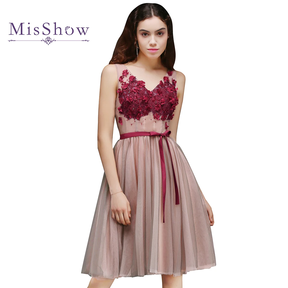 

Last one! US Size 12 in stock Pink&Red Short Prom Dresses 2018 Tulle Lace Up Sexy Evening Party Prom Dress Vestido De Festa 2018