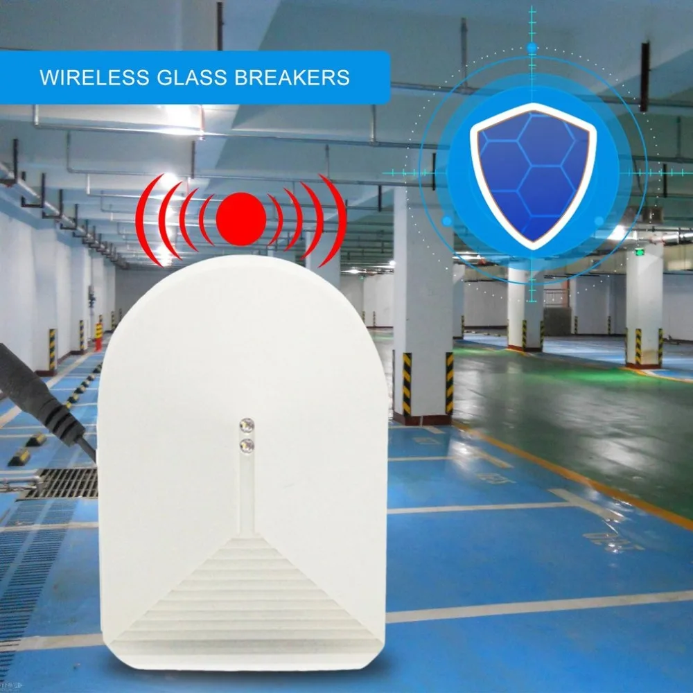 Чувствительный беспроводной стеклянный датчик разрыва детектор 315 мГц Для PSTN GSM домашняя охранная сигнализация система высокая