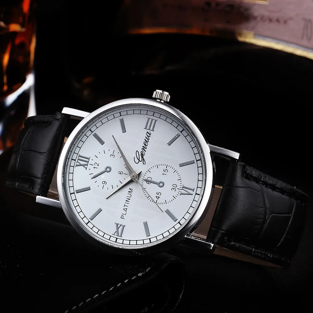 Timezone #301 Ретро Мужские часы дизайн кожаный ремешок Аналоговый сплав кварцевые наручные часы Бесплатная доставка