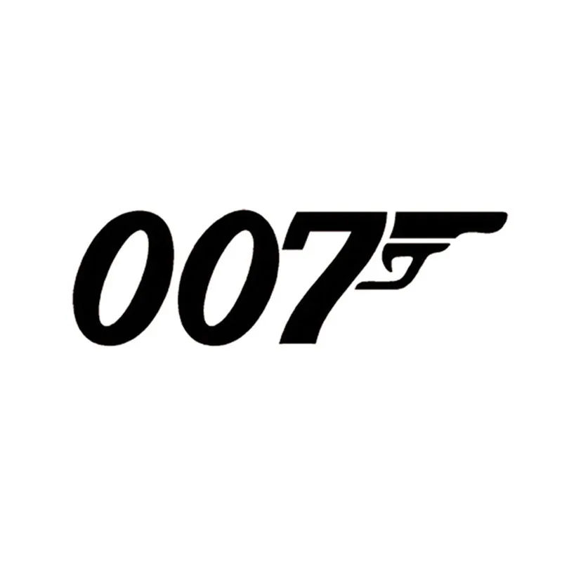 

22*7CM JAMES BOND 007 Reflective Fun Car Stickers And Decals Car Styling Black/Silver C1-0044