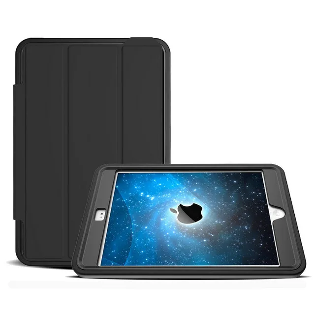 Роскошные Бизнес кожаный чехол для iPad Air 2 для iPad 6 Безопасный Панцири противоударный Heavy Duty Силиконовые Жесткий Чехол + Стилусы + пленка