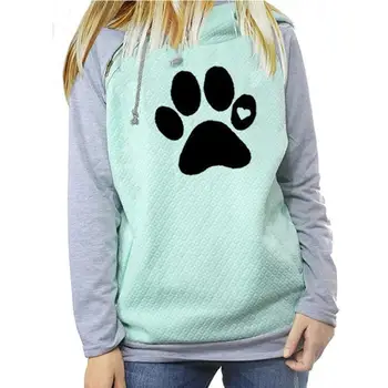 

2018 New Fashion Paw Print Hoodies Tops Sweatshirt Femmes Kawaii Female Harajuku Sweatshirts Frauen Clothings Autumn Street