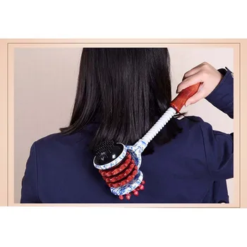 

Body Hammer Manual Roller Massager Wood Handle Relax Massage Tool for Neck Arm Shoulder Back Leg TK-ing