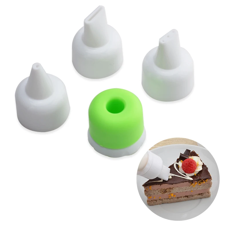 OBRKING 4PCS Plastic Pastry Cream Nozzles DIY Craft Icing Piping Petal