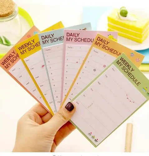 

2pcs/lot Weekly & Daily Schedule Mini N Times Memo Pad Sticky fresh style Notes School Office Supply Escolar Papelaria