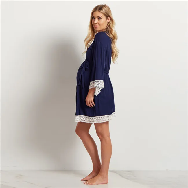 Новинка; кружевное платье для сна с цветочным рисунком для беременных; ночная рубашка для беременных женщин; ночная рубашка для кормящих; домашняя одежда; платье-рубашка; размеры S-3XL