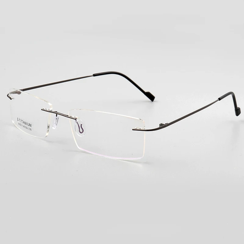 Sunny spot wholesale new frameless memory metal myopia glasses frame anti-blue computer radiation glasses frame - Цвет оправы: grey