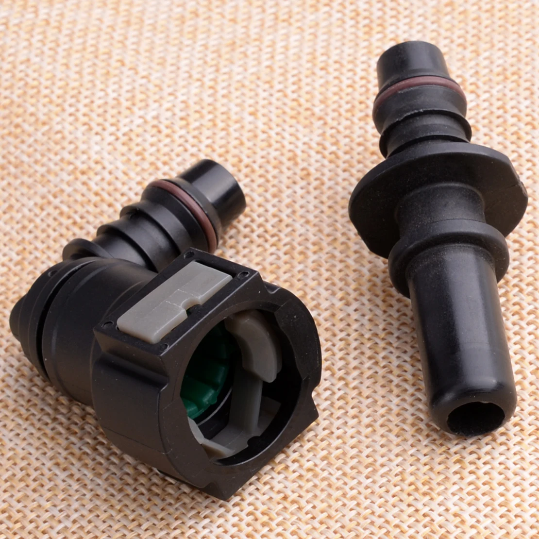 DWCX черный мужской 11,8 мм SAE и женский 3/" 10 мм локоть быстроразъемный разъем для нейлоновой топливной линии резиновый шланг муфта