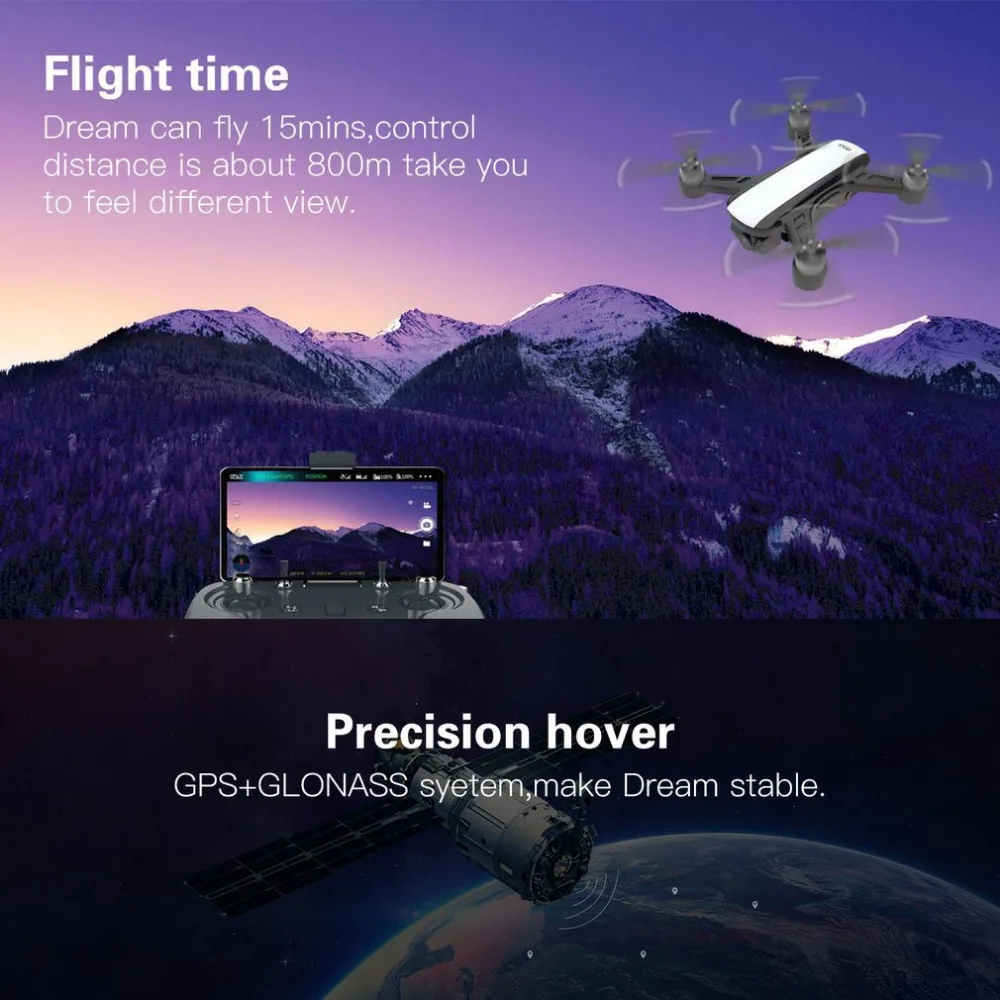 C FLY CFLY Dream GPS Радиоуправляемый Дрон бесщеточный двигатель 5G WIFI FPV 800M 1080P HD камера