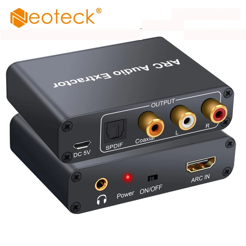192 кГц алюминиевый ARC аудио адаптер HDMI экстрактор цифро аналоговый