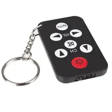 Mini Universal Infrared IR TV Set 7 Keys Television Remote Control Controller Keychain Key Ring Easily